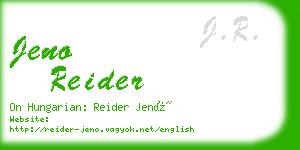 jeno reider business card